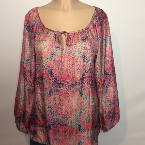 Tangerine NYC Roselette Long Sleeve Boho Top - Picture 6 of 8